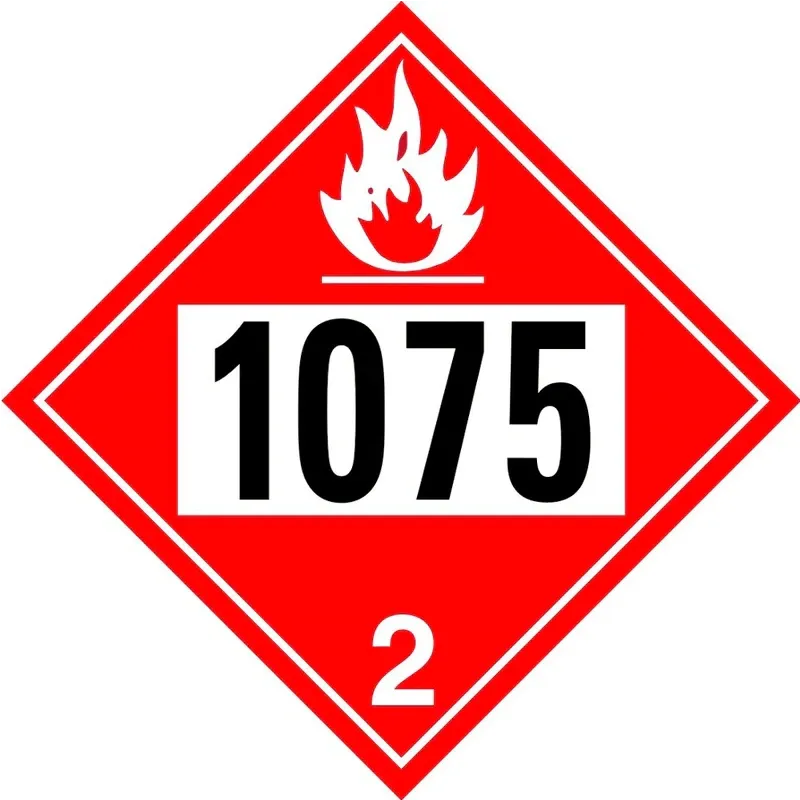 NEEI. Decal, LPG UN 1075 Class 2, Diamond